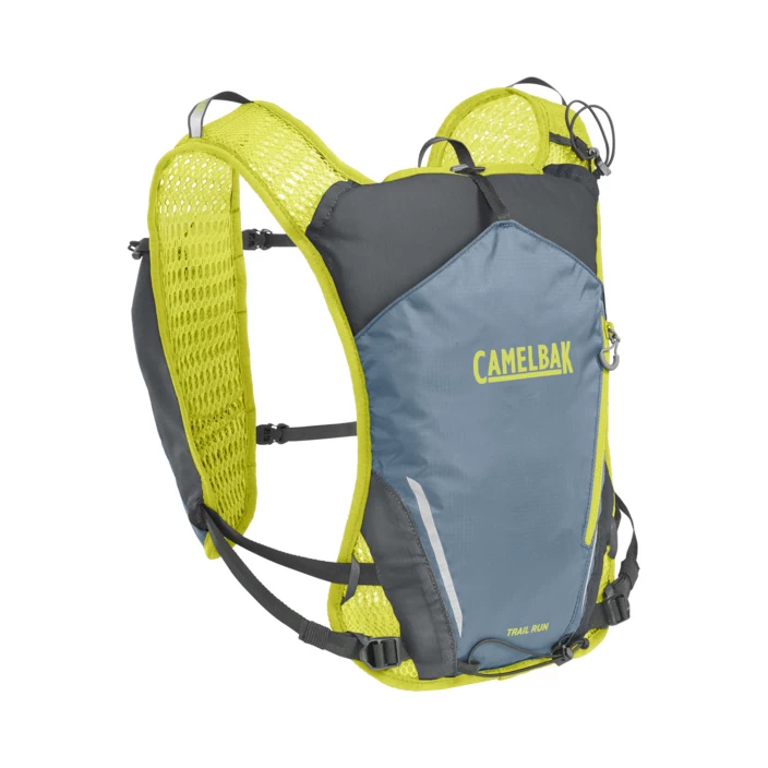 Camelbak Trail Run Vest Black Smoke Blue Limeade Mit 2 X 500 Ml Quick Stow-Flasche 1 Camelbak Trail Run Vest Black Smoke Blue Limeade Mit 2 X 500 Ml Quick Stow-Flasche