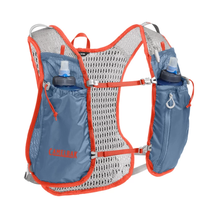 Camelbak Trail Run Vest Captain's Blue Spicy Orange Mit 2 X 500 Ml Quick Stow-Flasche 2 Camelbak Trail Run Vest Captain's Blue Spicy Orange Mit 2 X 500 Ml Quick Stow-Flasche – Bild 2